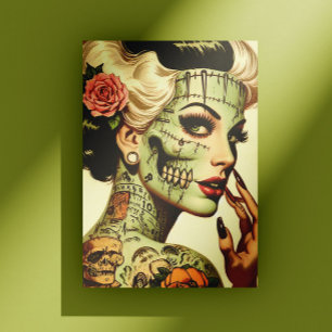 Retro Monster  Pin-up Postcard