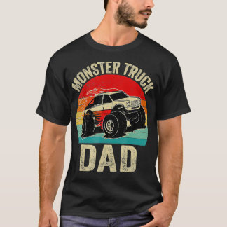 Retro Monster Truck Dad Vintage Sunset Truck Fathe T-Shirt