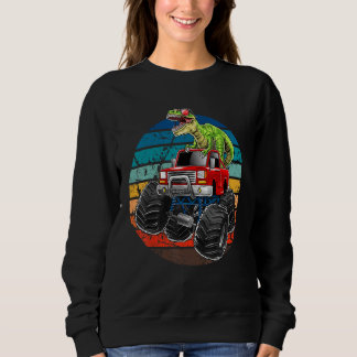 Retro Monster Truck Dinosaur Vintage Sunset Gift f Sweatshirt