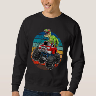 Retro Monster Truck Dinosaur Vintage Sunset Gift f Sweatshirt