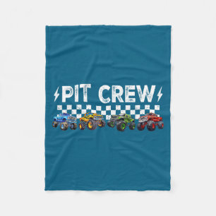 Retro Monster Truck Family T Crew Matching Birthda Fleece Blanket