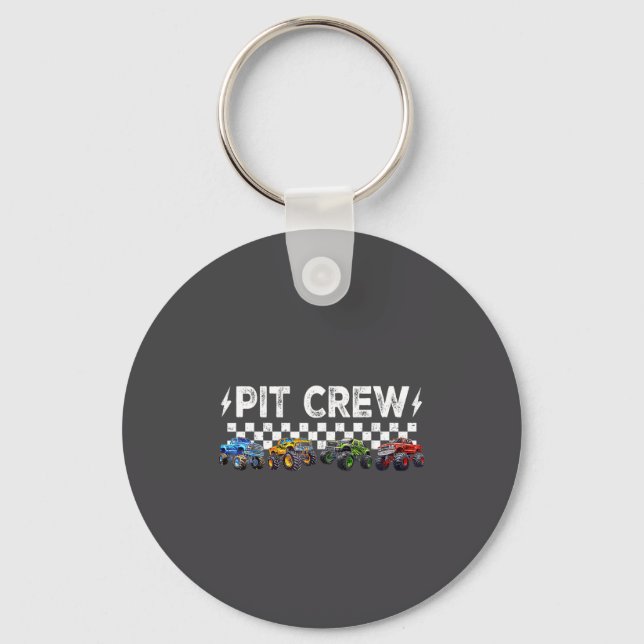 Retro Monster Truck Family T Crew Matching Birthda Keychain (Front)
