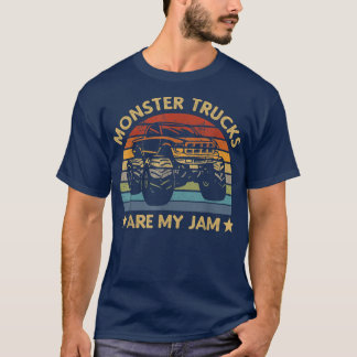 Retro Monster Trucks Are My Jam Vintage Style Silh T-Shirt