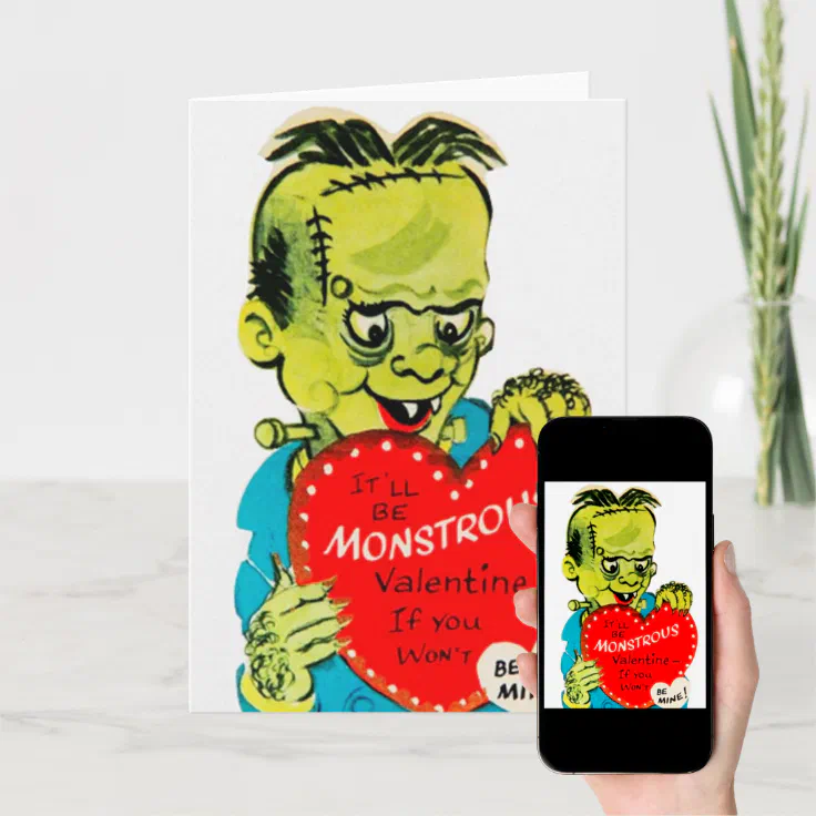 Retro Monster Valentines Day Greeting Card Zazzle