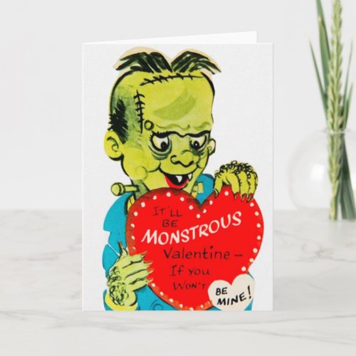 Retro Monster Valentines Day Greeting Card