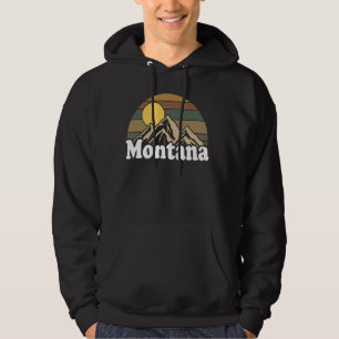 Retro Montana Sunrise Mountains Vintage Nature For Hoodie