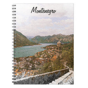 Retro Montenegro Kotor Bay Notebook