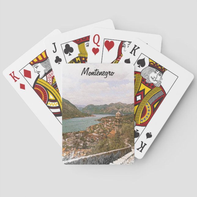 Retro Montenegro Kotor Bay Poker Cards (Back)
