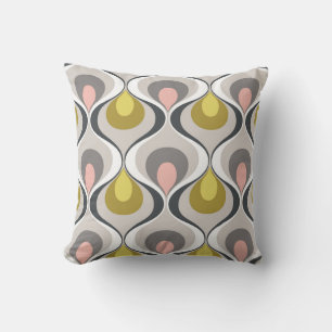 Retro Mood Pillow Mustard Yellow Pink Grey Taupe