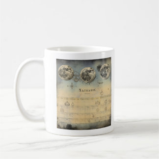 Retro Moon Phase Almanac - Nostalgic Celestial Ele Coffee Mug