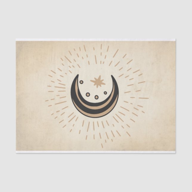 Retro moon stars vintage sepia paper (Front)