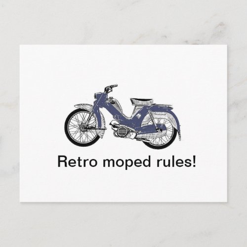 Retro moped postcard