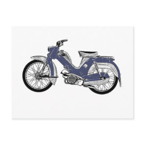 Retro moped Tunturi Postcard