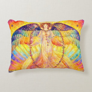 Retro Morning Glory Angel Accent Pillow