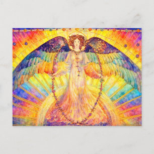Retro Morning Glory Angel Postcard
