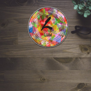 Retro mosaic name monogram  wireless Charger