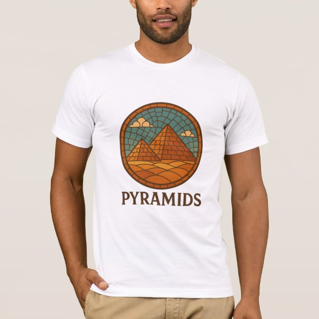 Retro Mosaic Pyramids of Egypt T-Shirt (Front)