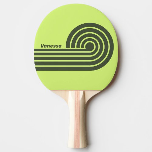 Retro Moss Fade Dual Curl Stripes with Name Ping Pong Paddle
