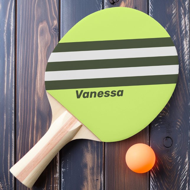 Retro Moss Fade Stripes with Name Ping Pong Paddle (Creator Uploaded)