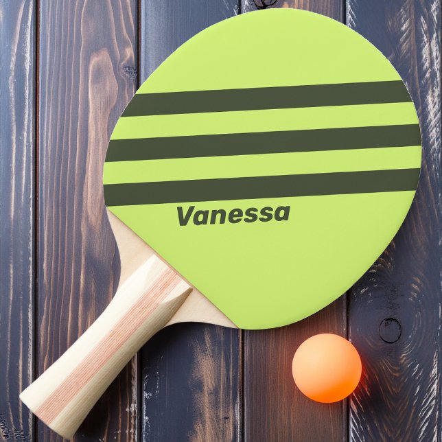 Retro Moss Fade Three Stripes with Name Ping Pong Paddle (Creator Uploaded)