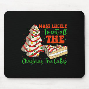 Retro Most Likely To Eat All The Christmas Tree Ca Mouse Pad