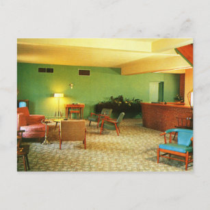 Retro Motel Lobby, Athens, GA Vintage Postcard