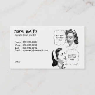 Retro Mother & Daughter Contact Card