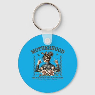 Retro Motherhood Funny Mothers Day Rock Mama Mom Keychain