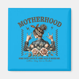 Retro Motherhood Funny Mothers Day Rock Mama Mom Magnet