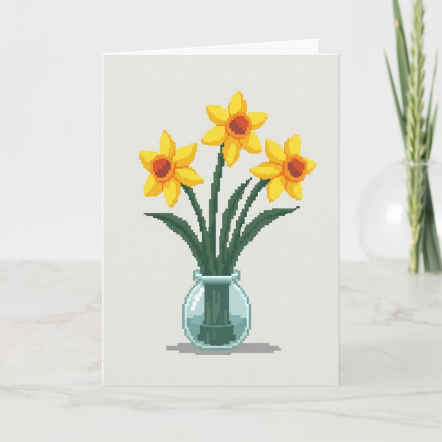 Retro Mothers Day Bloom Art Card (Front)