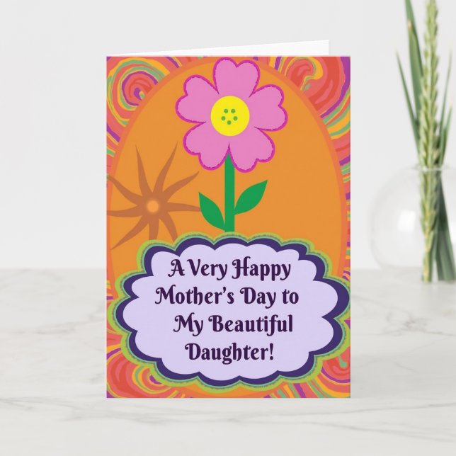Retro Mothers Day Blossom Card (Front)