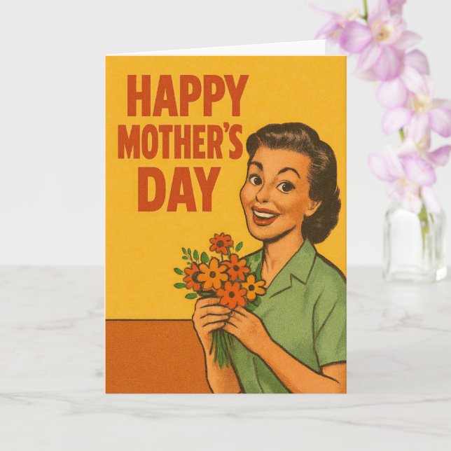 Retro Mother's Day  Card (Orchid)
