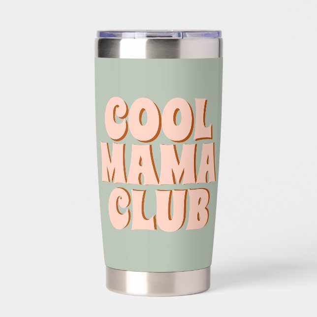 Retro Mothers Day Cool mama club Blue Pink Insulated Tumbler (Front)