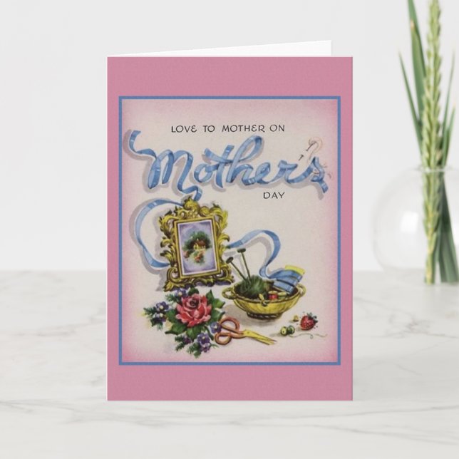 Retro Mother's Day Greeting Card (Front)