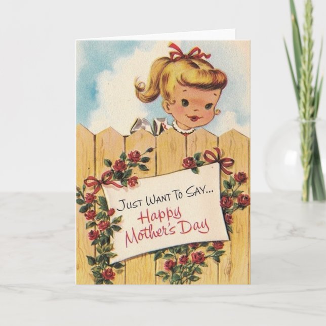 Retro Mother's Day Greeting Card (Front)
