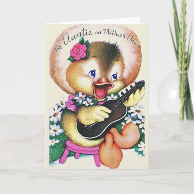 Retro Mother's Day Greeting Card For Auntie (Front)