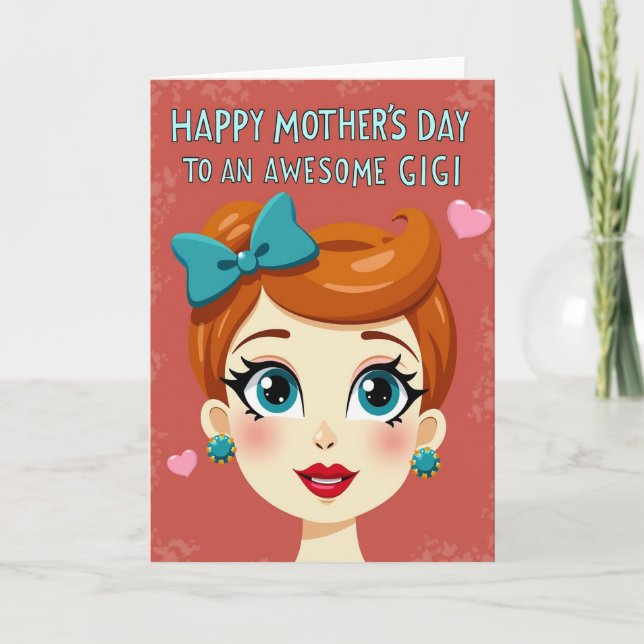 Retro Mothers Day Love Card (Front)