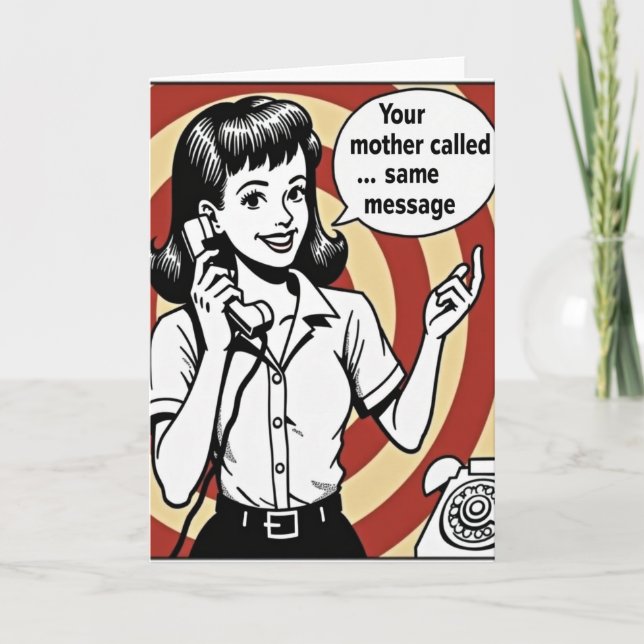 Retro Mothers Day Message Card (Front)
