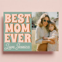 Retro Mothers Day Photo Blue Pink