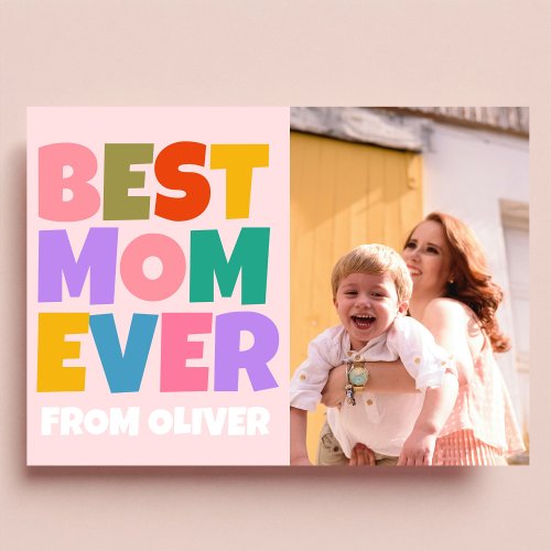 Retro Mothers Day Photo Colorful  Card