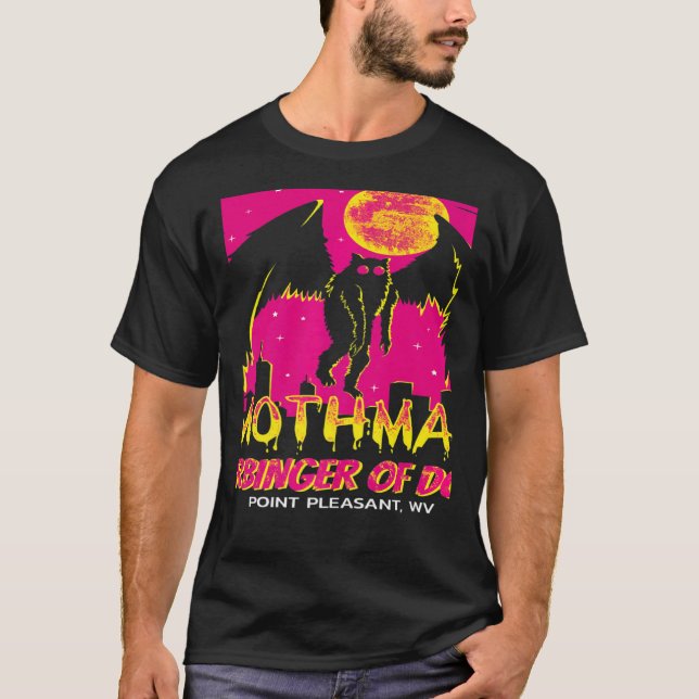 Retro Mothman Harbinger of Doom Legends Cryptid Cr T-Shirt (Front)