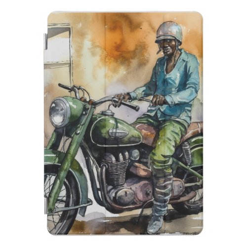 Retro Motorbike Print Graphic Illustration iPad Pro Cover