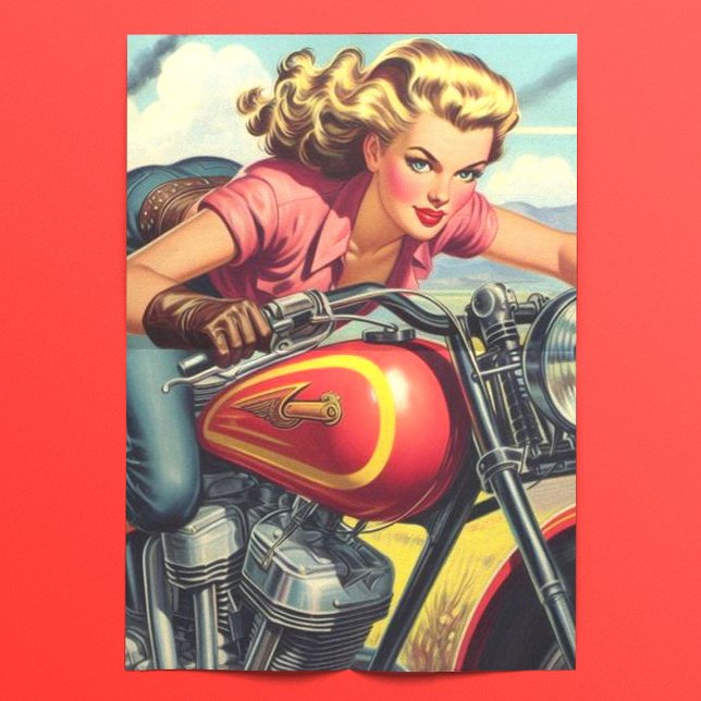 Retro Motorcicle Pin-up Tissue Paper (Creator Uploaded)