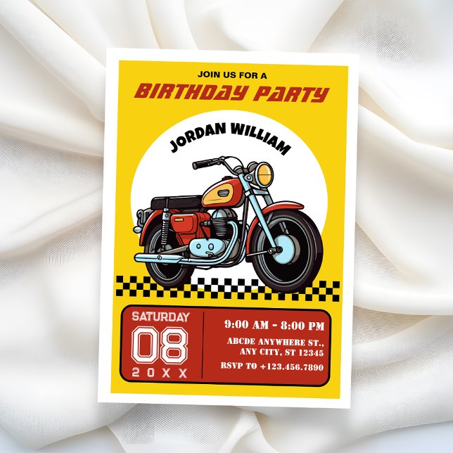 Retro motorcycle birthday Invitation (Creator Uploaded)
