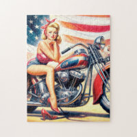 Retro Motorcycle Pin Up