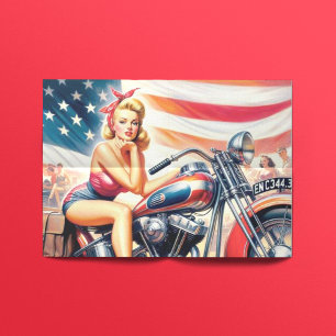 Retro Motorcycle Pin Up Tissue Paper