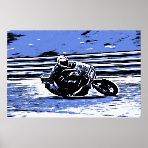 Retro Motorcycle Racing Poster