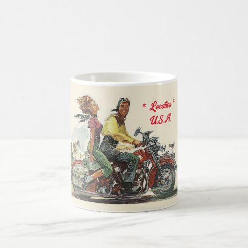 Retro Motorcycle Ride Vintage Style Personalized Coffee Mug