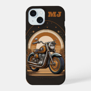 Retro Motorcycle Vibes: Personalized iPhone 15 Case