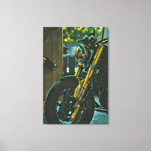 retro motorcycles motorcyclist gift canvas print